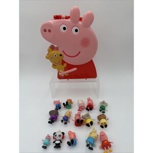 Peppa Pig Case Toys Pencil Carrier‎ Jazwares 2003  Vintage With 15 Figures